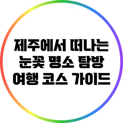 제주에서 떠나는 눈꽃 명소 탐방 여행 코스 가이드