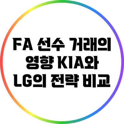 FA 선수 거래의 영향: KIA와 LG의 전략 비교