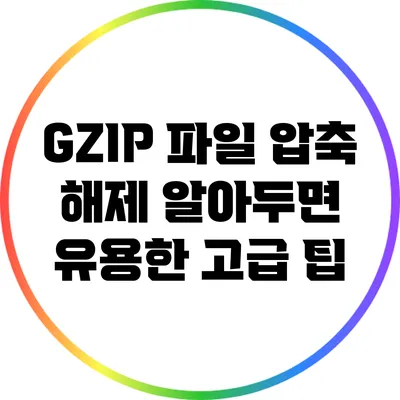 GZIP 파일 압축 해제: 알아두면 유용한 고급 팁