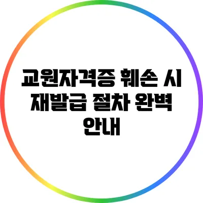 교원자격증 훼손 시 재발급 절차 완벽 안내