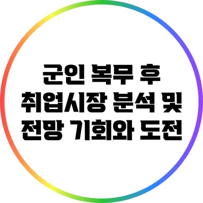군인 복무 후 취업시장 분석 및 전망: 기회와 도전