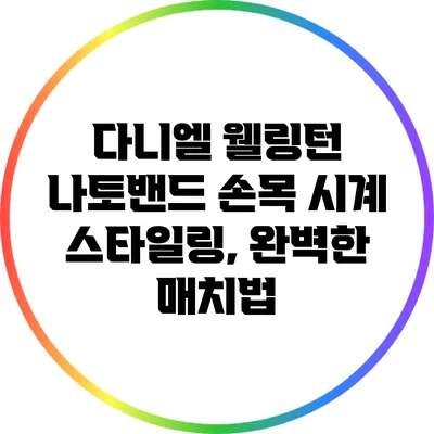 다니엘 웰링턴 나토밴드 손목 시계 스타일링, 완벽한 매치법