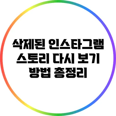 삭제된 인스타그램 스토리 다시 보기: 방법 총정리