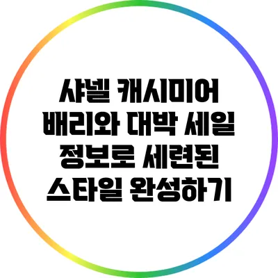 샤넬 캐시미어 배리와 대박 세일 정보로 세련된 스타일 완성하기