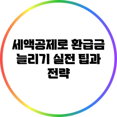 세액공제로 환급금 늘리기: 실전 팁과 전략