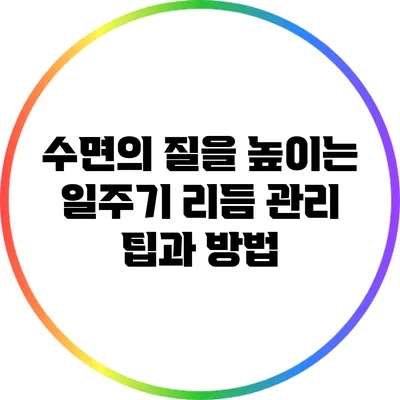 수면의 질을 높이는 일주기 리듬 관리 팁과 방법