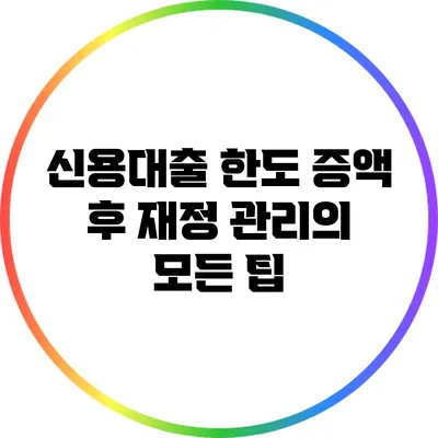 신용대출 한도 증액 후 재정 관리의 모든 팁
