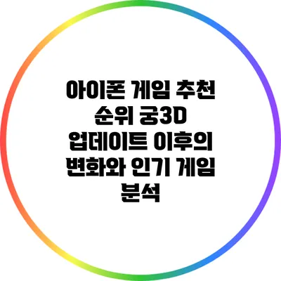 아이폰 게임 추천 순위: 궁3D 업데이트 이후의 변화와 인기 게임 분석