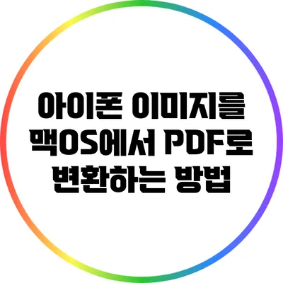 아이폰 이미지를 맥OS에서 PDF로 변환하는 방법
