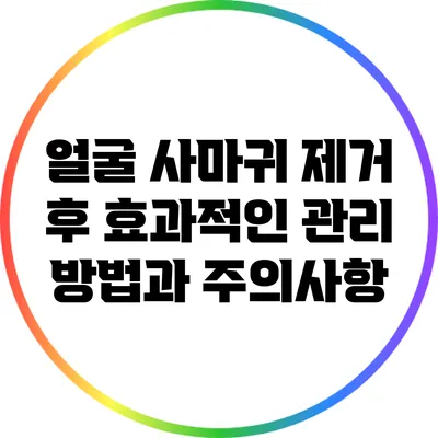 얼굴 사마귀 제거 후 효과적인 관리 방법과 주의사항