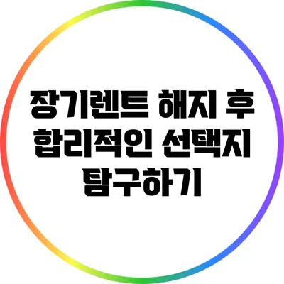 장기렌트 해지 후 합리적인 선택지 탐구하기