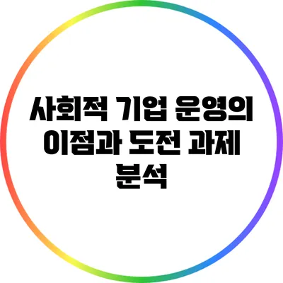 사회적 기업 운영의 이점과 도전 과제 분석