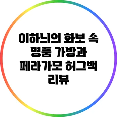 이하늬의 화보 속 명품 가방과 페라가모 허그백 리뷰