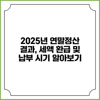 2025년 연말정산: 결과, 세액 환급 및 납부 시기 알아보기