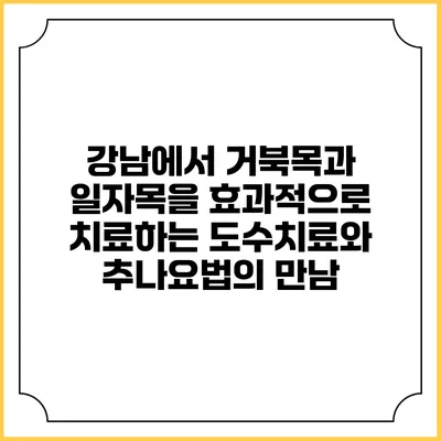 강남에서 거북목과 일자목을 효과적으로 치료하는 도수치료와 추나요법의 만남