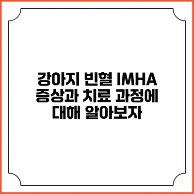 강아지 빈혈 IMHA: 증상과 치료 과정에 대해 알아보자