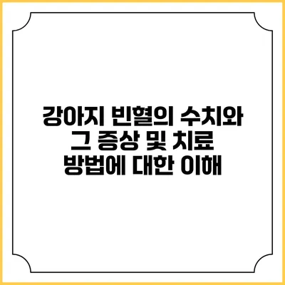 강아지 빈혈의 수치와 그 증상 및 치료 방법에 대한 이해
