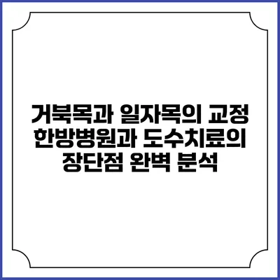 거북목과 일자목의 교정: 한방병원과 도수치료의 장단점 완벽 분석