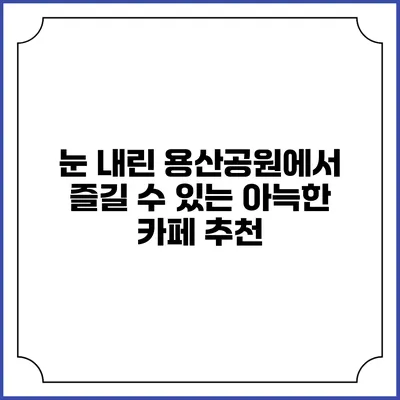 눈 내린 용산공원에서 즐길 수 있는 아늑한 카페 추천