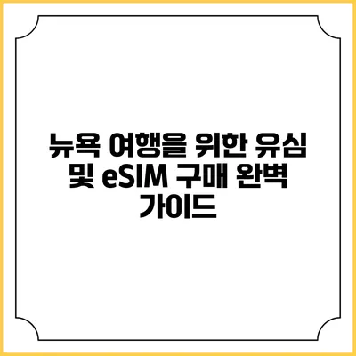 뉴욕 여행을 위한 유심 및 eSIM 구매 완벽 가이드