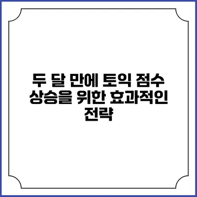 두 달 만에 토익 점수 상승을 위한 효과적인 전략