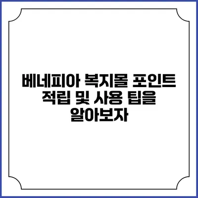 베네피아 복지몰 포인트 적립 및 사용 팁을 알아보자