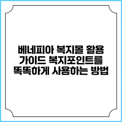 베네피아 복지몰 활용 가이드: 복지포인트를 똑똑하게 사용하는 방법