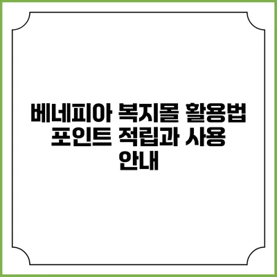 베네피아 복지몰 활용법: 포인트 적립과 사용 안내