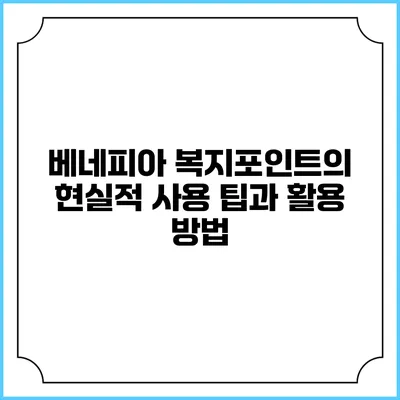 베네피아 복지포인트의 현실적 사용 팁과 활용 방법