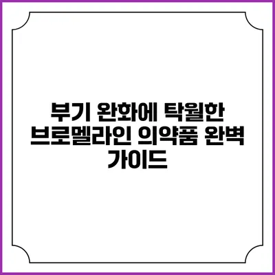 부기 완화에 탁월한 브로멜라인 의약품 완벽 가이드
