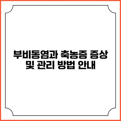 부비동염과 축농증: 증상 및 관리 방법 안내