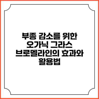 부종 감소를 위한 오가닉 그라스 브로멜라인의 효과와 활용법