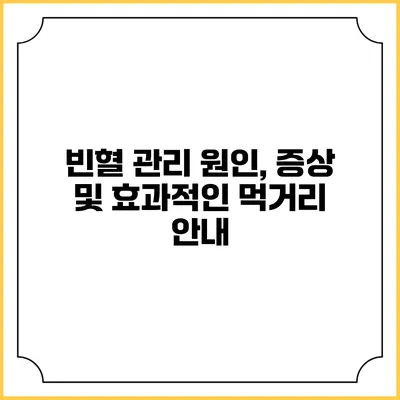 빈혈 관리: 원인, 증상 및 효과적인 먹거리 안내