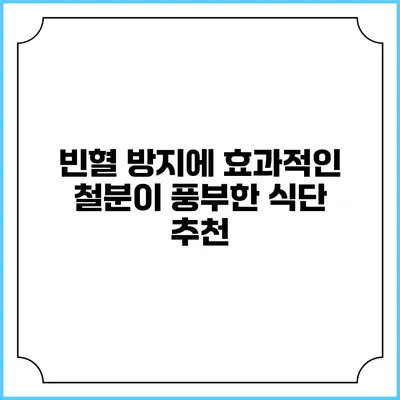 빈혈 방지에 효과적인 철분이 풍부한 식단 추천