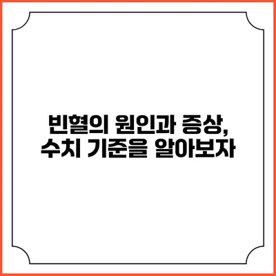 빈혈의 원인과 증상, 수치 기준을 알아보자