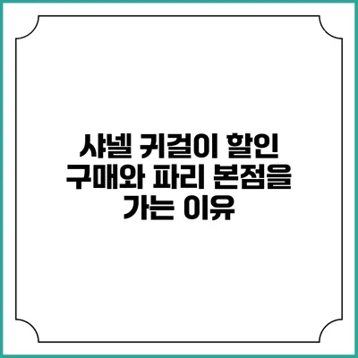 샤넬 귀걸이 할인 구매와 파리 본점을 가는 이유