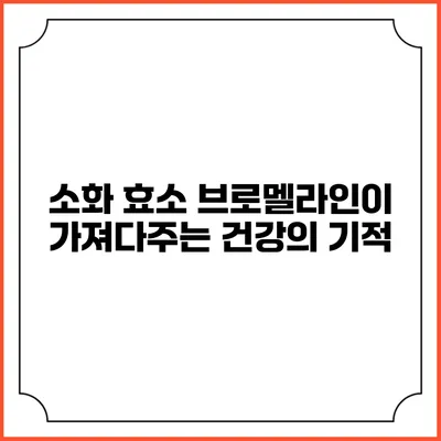 소화 효소 브로멜라인이 가져다주는 건강의 기적