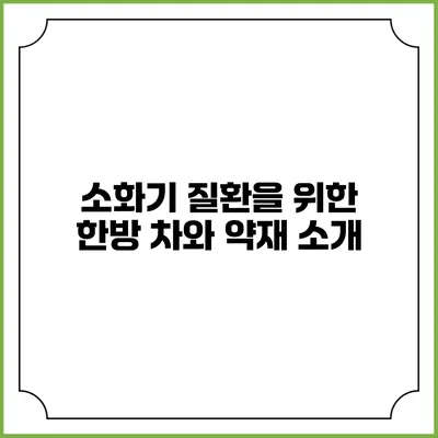 소화기 질환을 위한 한방 차와 약재 소개