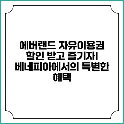 에버랜드 자유이용권 할인 받고 즐기자! 베네피아에서의 특별한 혜택