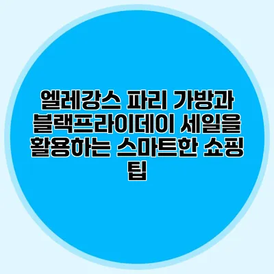 엘레강스 파리 가방과 블랙프라이데이 세일을 활용하는 스마트한 쇼핑 팁