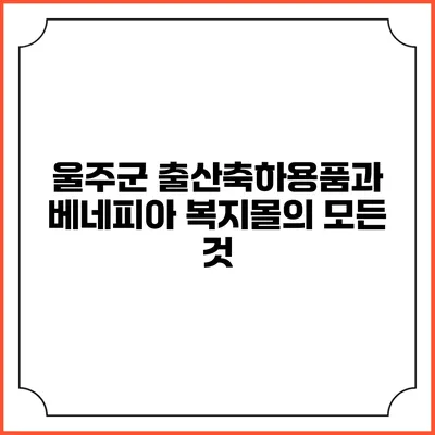 울주군 출산축하용품과 베네피아 복지몰의 모든 것