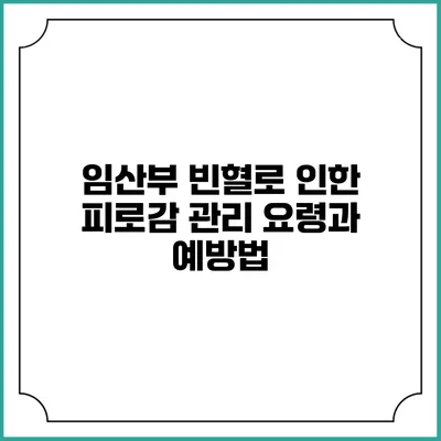임산부 빈혈로 인한 피로감 관리 요령과 예방법