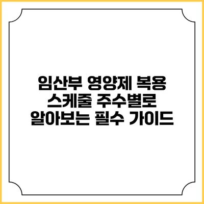 임산부 영양제 복용 스케줄: 주수별로 알아보는 필수 가이드
