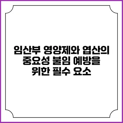 임산부 영양제와 엽산의 중요성: 불임 예방을 위한 필수 요소