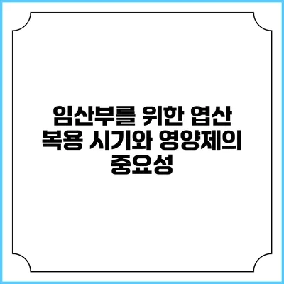 임산부를 위한 엽산 복용 시기와 영양제의 중요성