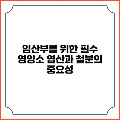 임산부를 위한 필수 영양소: 엽산과 철분의 중요성