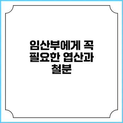 임산부에게 꼭 필요한 엽산과 철분