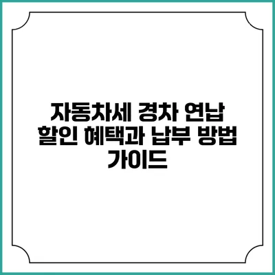 자동차세 경차 연납 할인 혜택과 납부 방법 가이드
