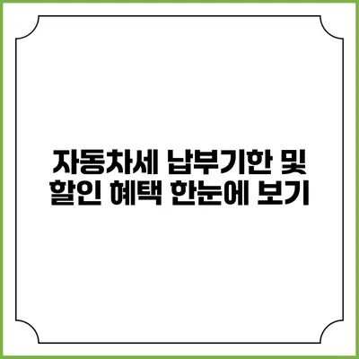 자동차세 납부기한 및 할인 혜택 한눈에 보기