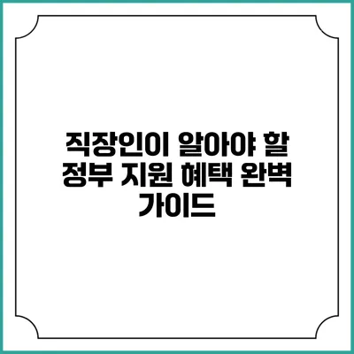 직장인이 알아야 할 정부 지원 혜택 완벽 가이드